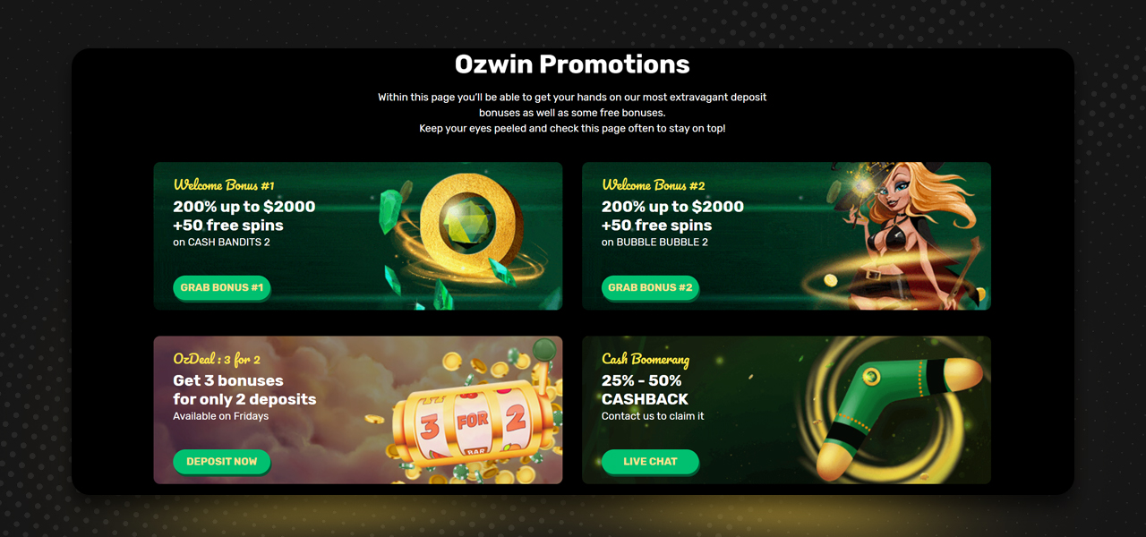 ozwin casino bonus