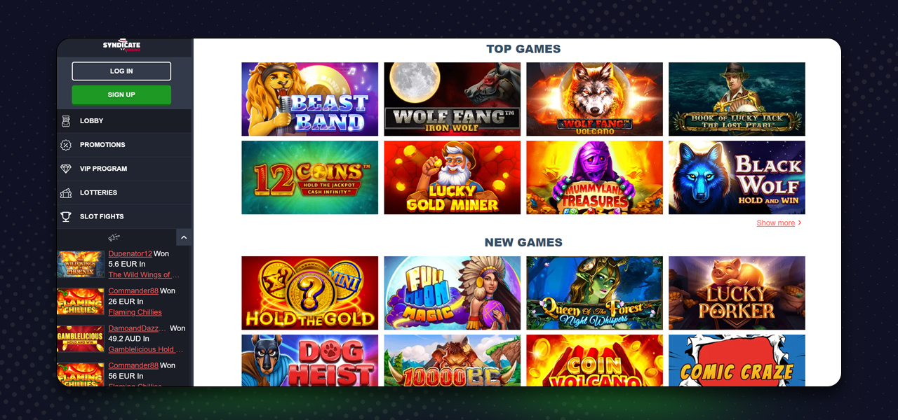 syndicate casino games